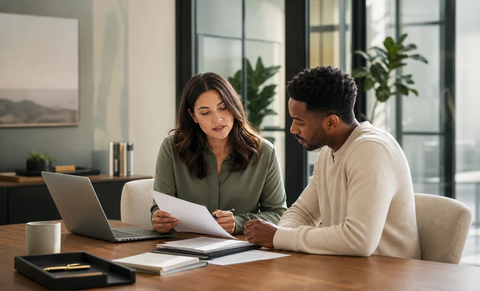 Lawyers reviewing a matter together
